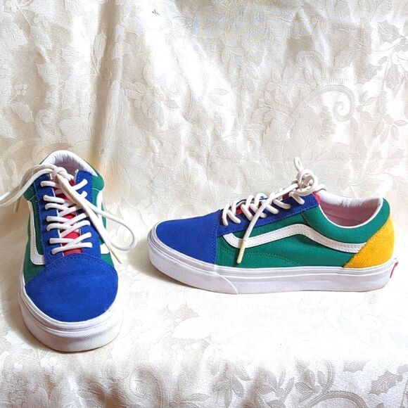 Vans Blue Multicolor Suede Sneakers - Picture 1 of 8